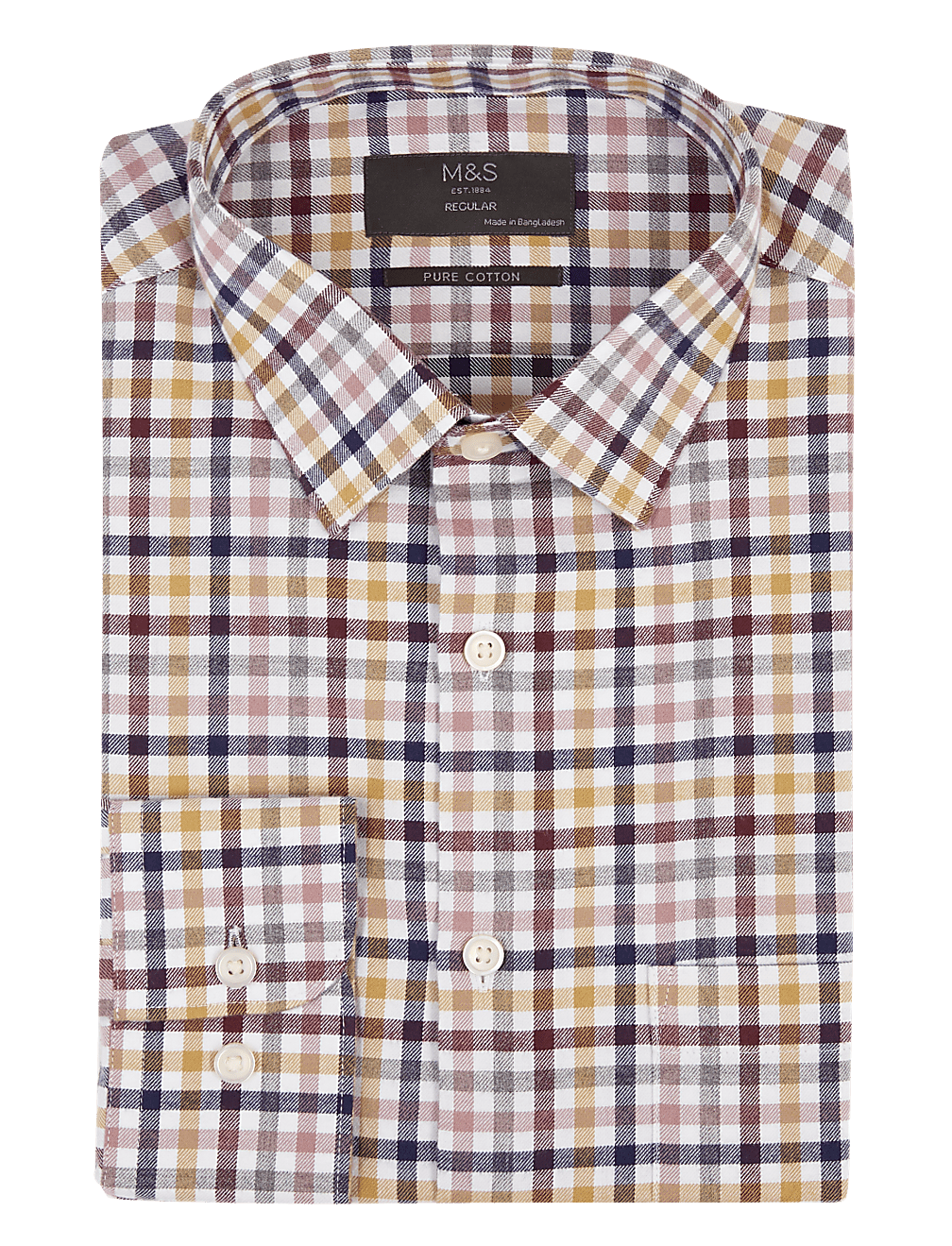 Regular Fit Brushed Cotton Checked Shirt
