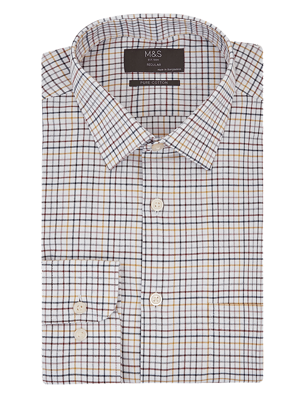 Regular Fit Brushed Cotton Checked Shirt