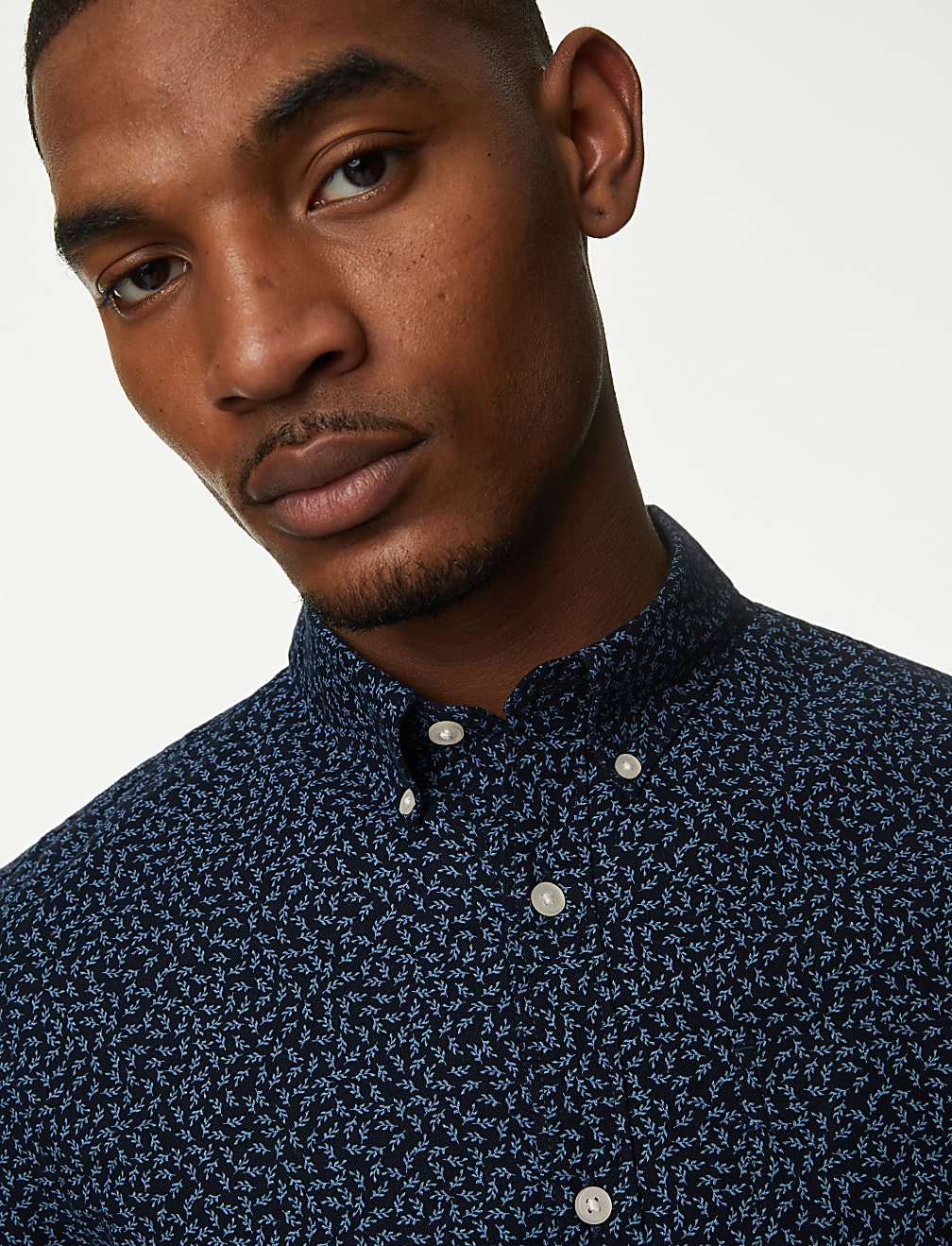 Easy Iron Pure Cotton Print Oxford Shirt