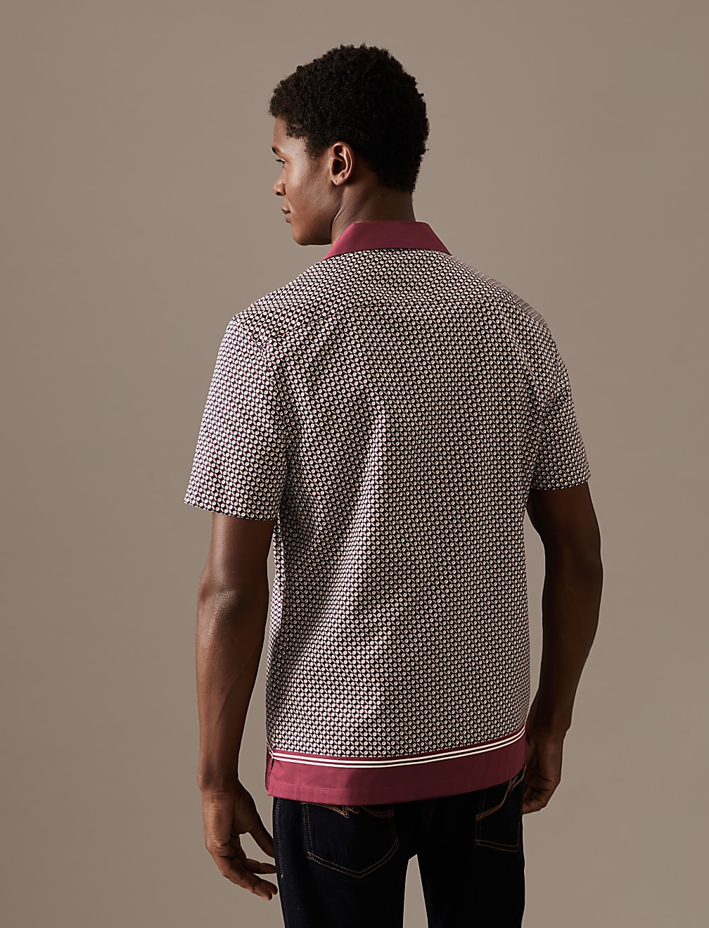 Cotton Rich Border Print Shirt