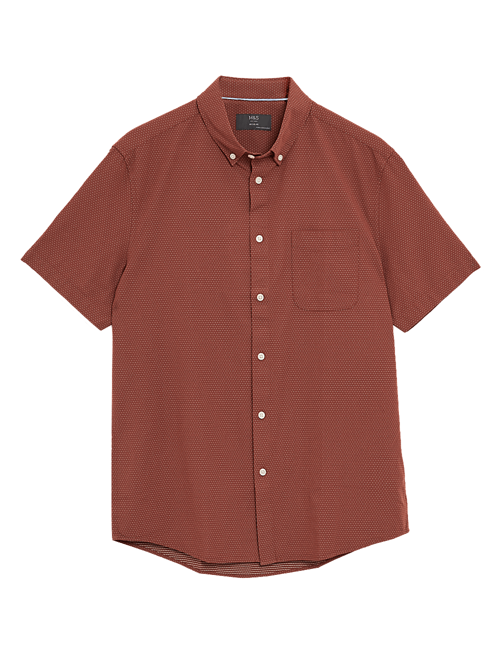 Easy Iron Pure Cotton Pindot Shirt