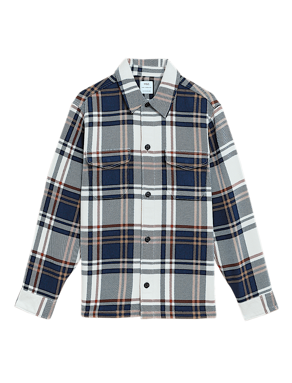 Cotton Blend Check Overshirt