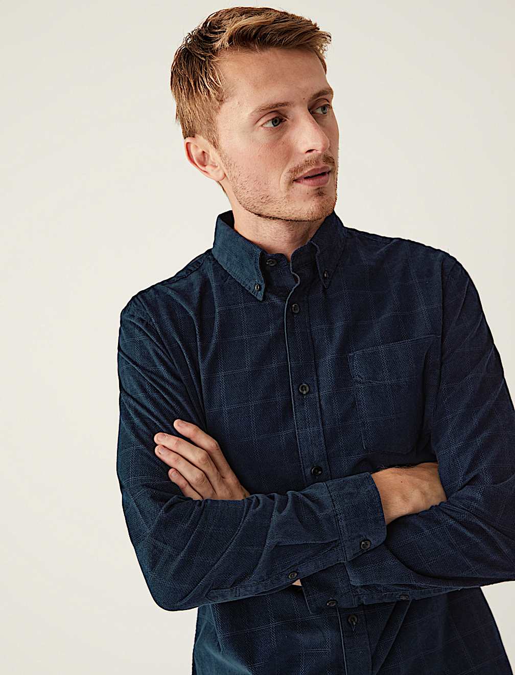 Pure Cotton Corduroy Check Shirt