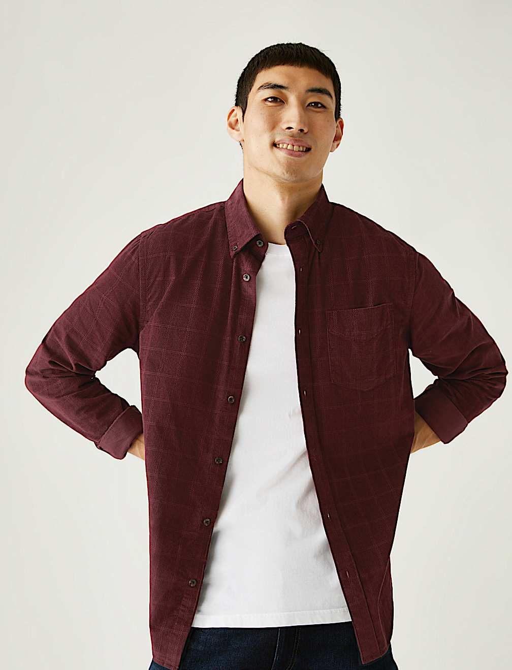 Pure Cotton Corduroy Check Shirt