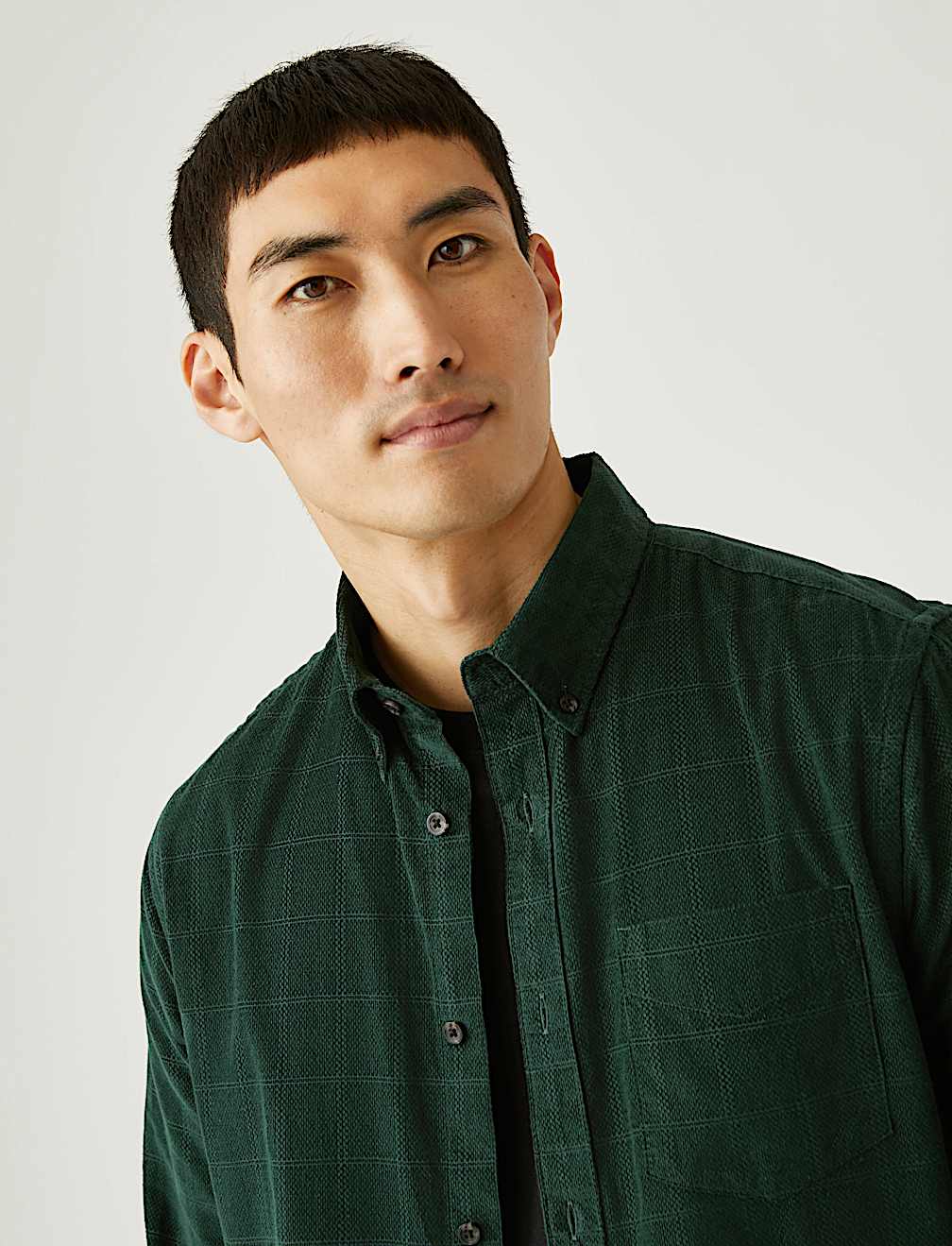 Pure Cotton Corduroy Check Shirt