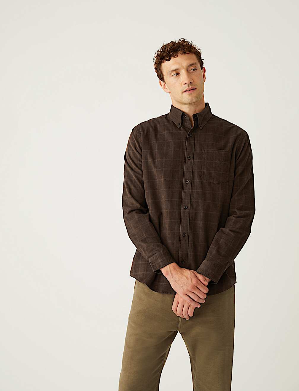 Pure Cotton Corduroy Check Shirt