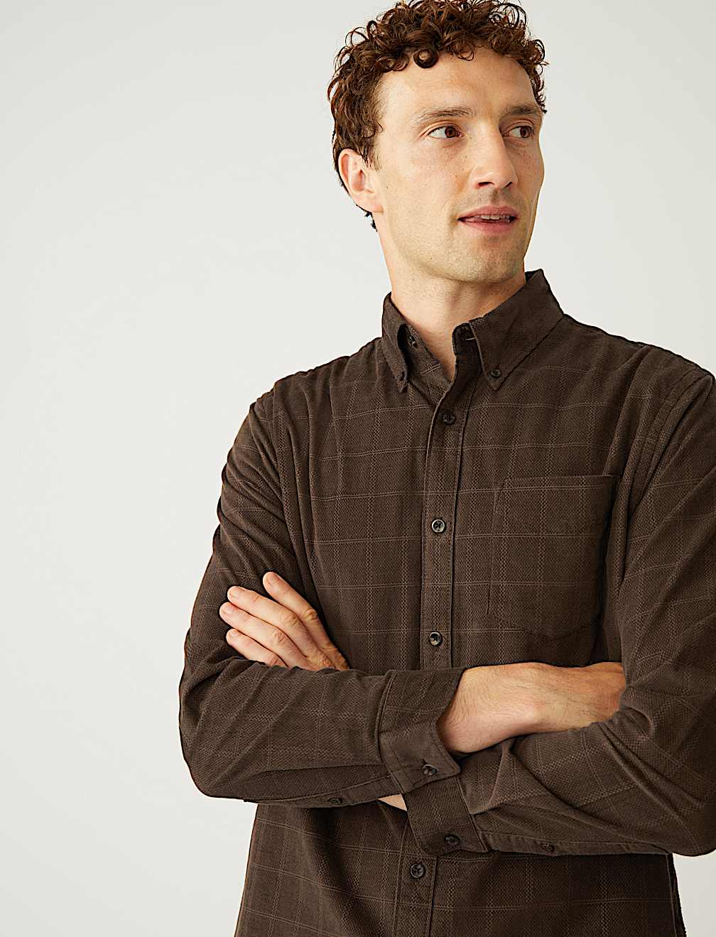 Pure Cotton Corduroy Check Shirt