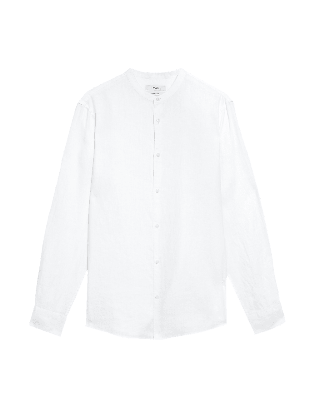 Pure Linen Grandad Collar Shirt