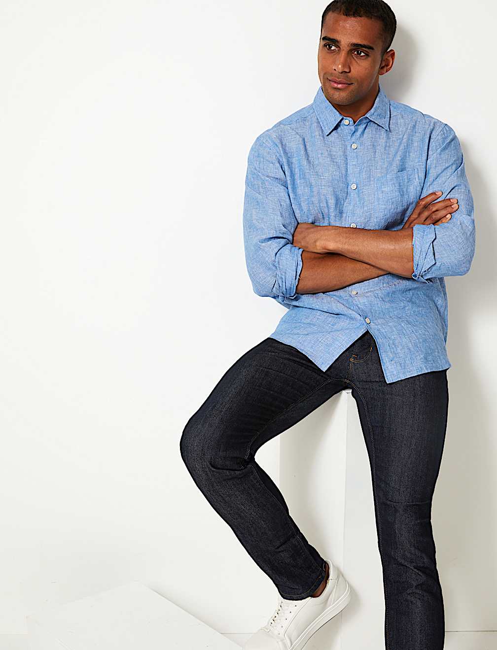 Pure Linen Shirt with Pocket