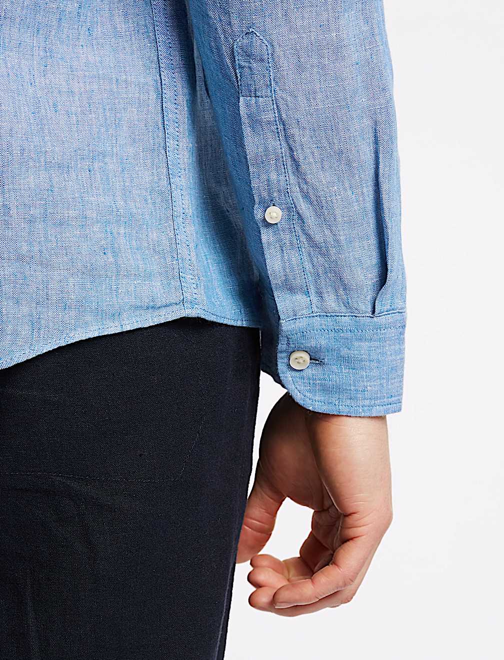 Pure Linen Shirt with Pocket