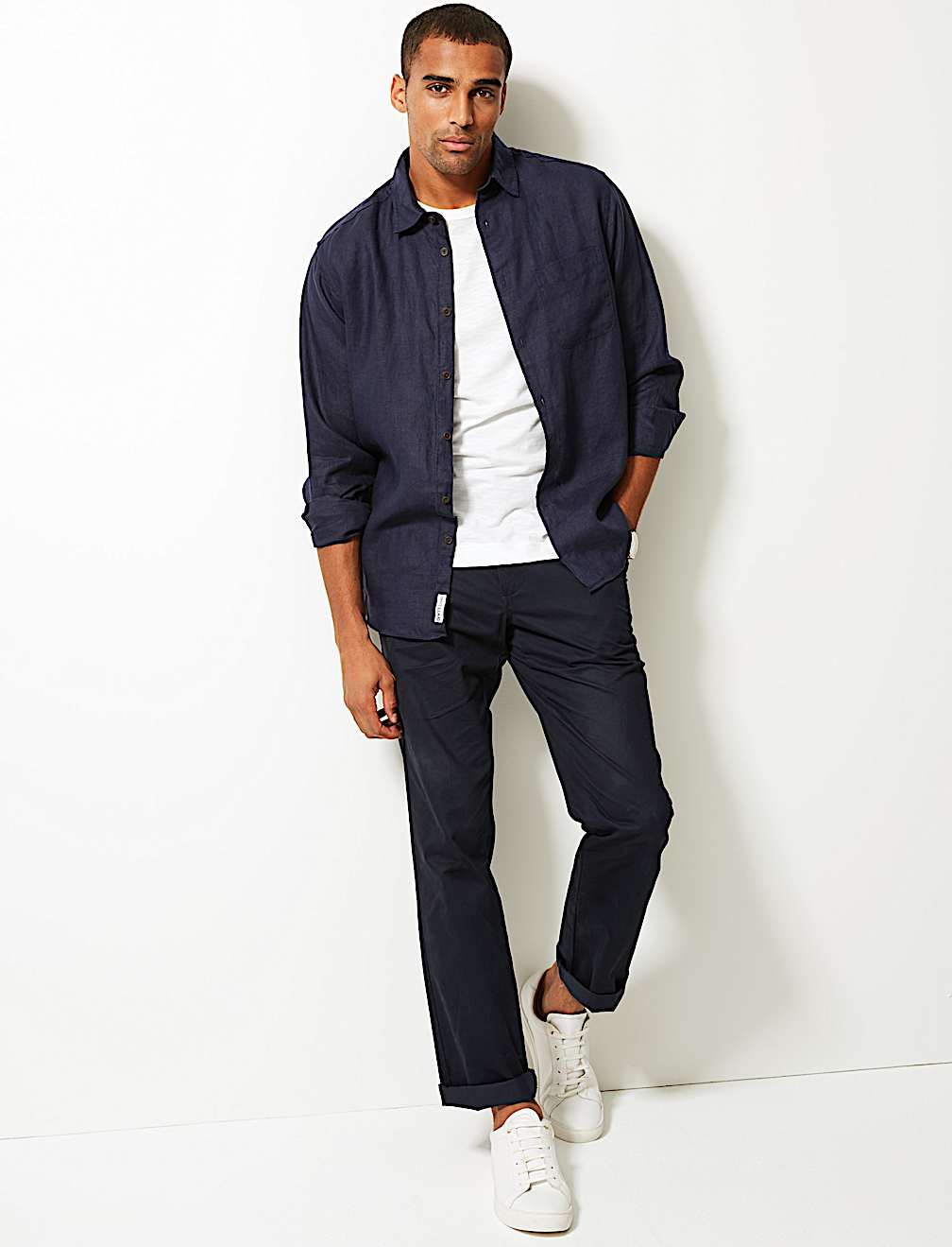 Pure Linen Shirt with Pocket