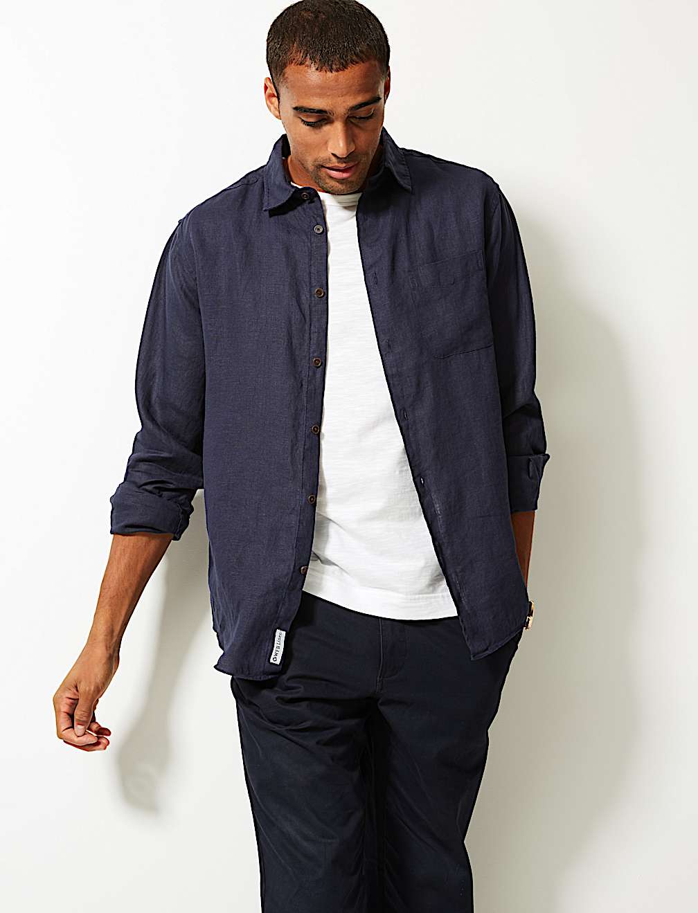 Pure Linen Shirt with Pocket
