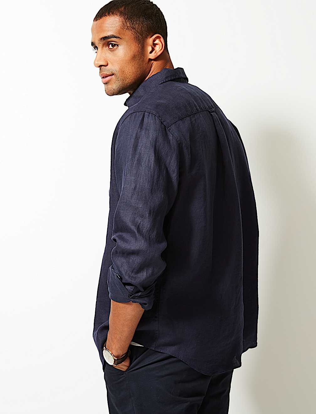 Pure Linen Shirt with Pocket