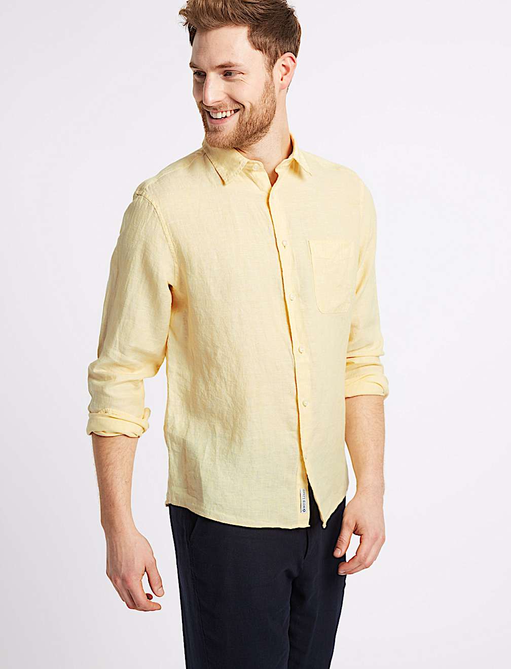 Pure Linen Shirt with Pocket