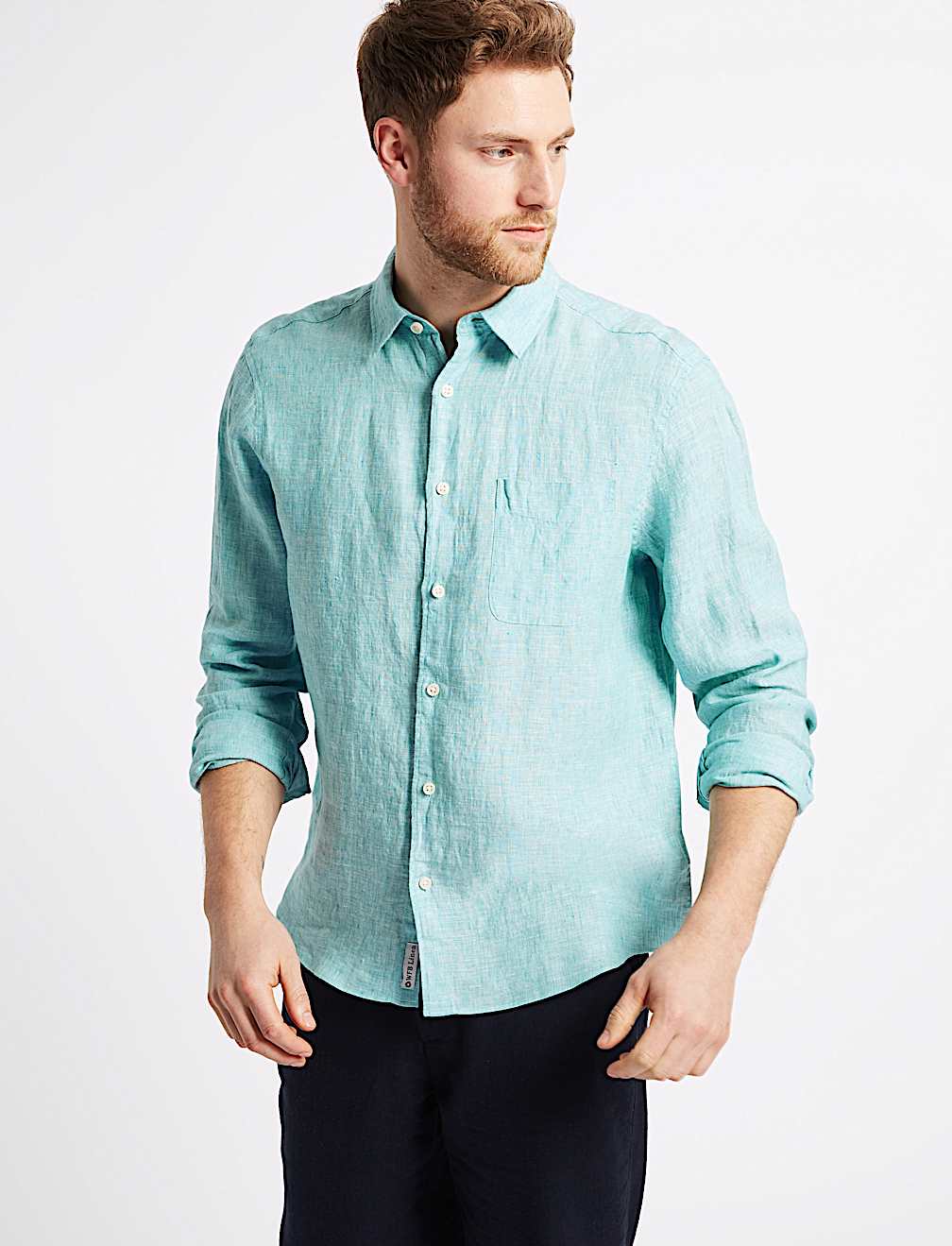 Pure Linen Shirt with Pocket