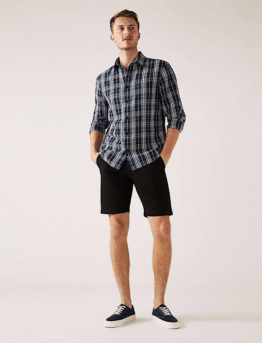 Linen Blend Check Shirt