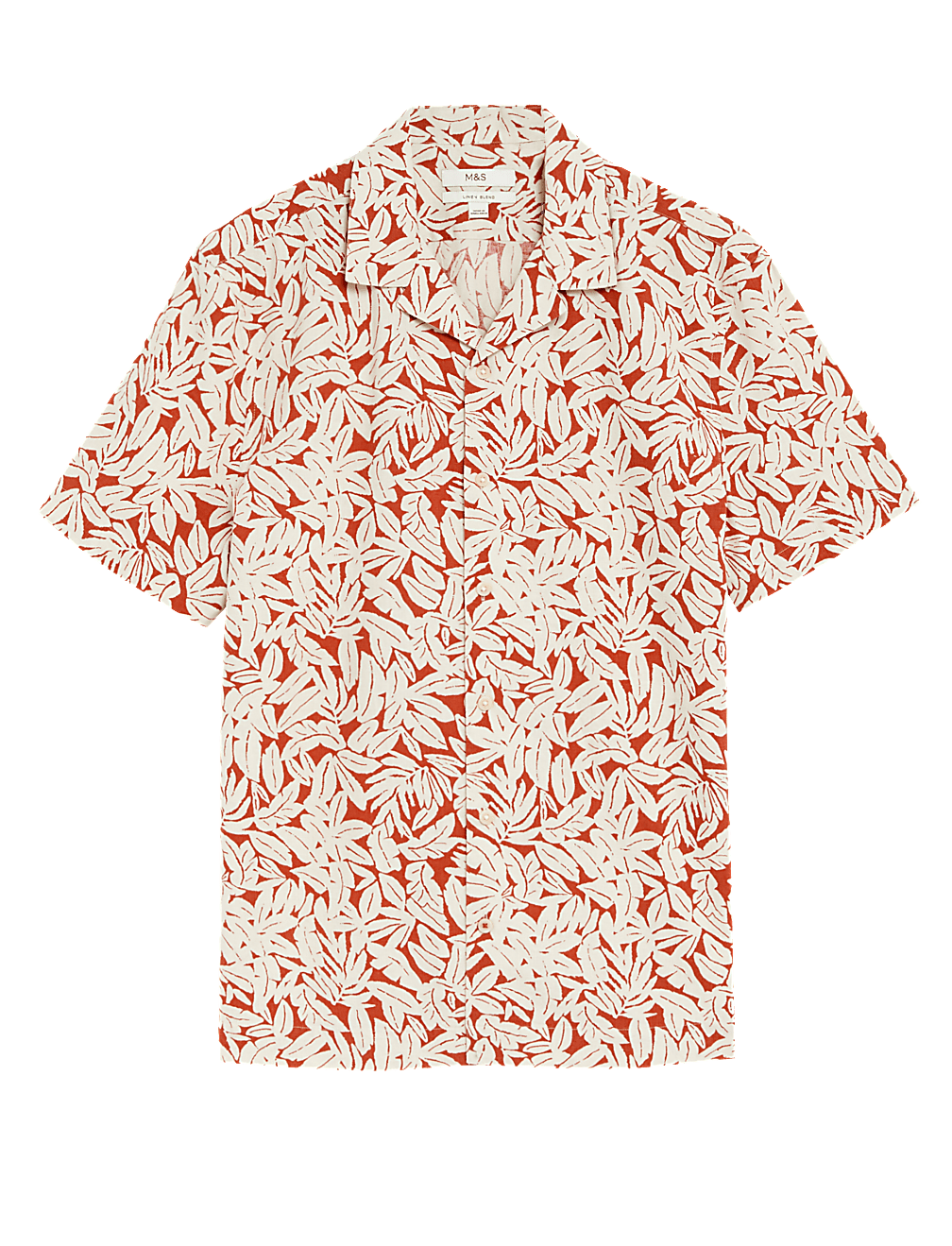 Linen Blend Leaf Print Shirt