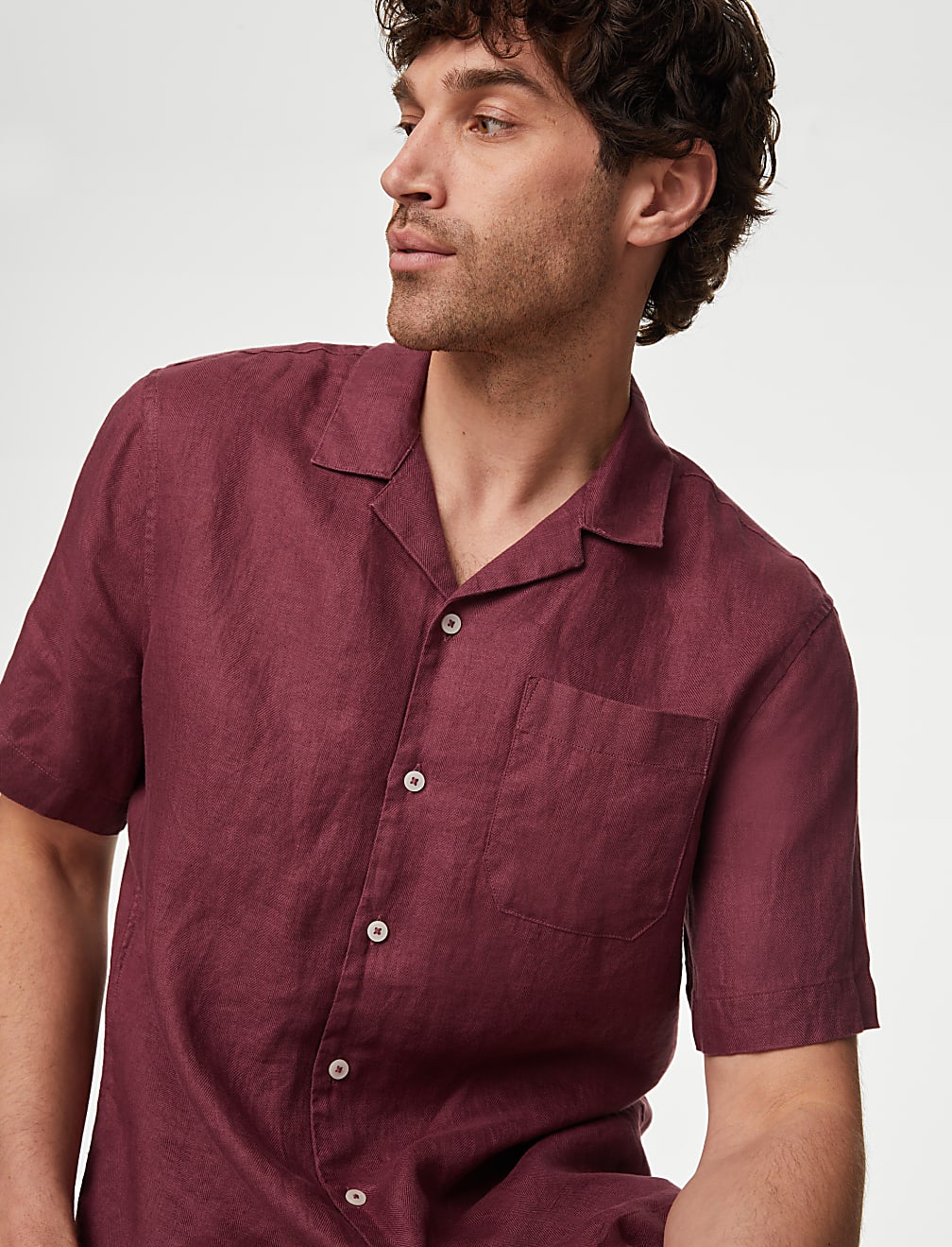 Pure Linen Cuban Collar Shirt