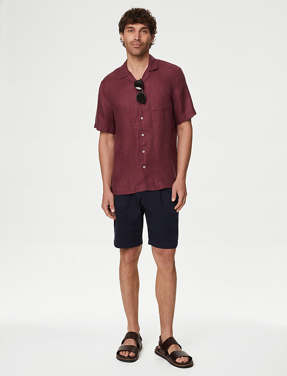 Pure Linen Cuban Collar Shirt