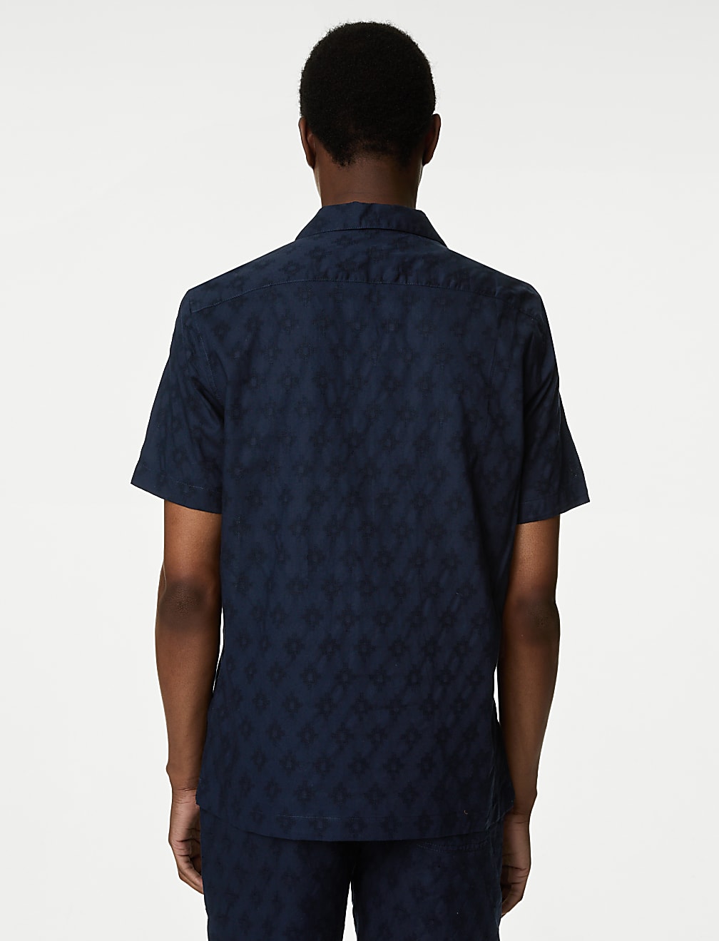 Pure Cotton Textured Cuban Collar Shirt