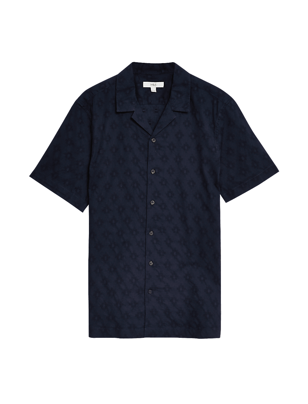 Pure Cotton Textured Cuban Collar Shirt