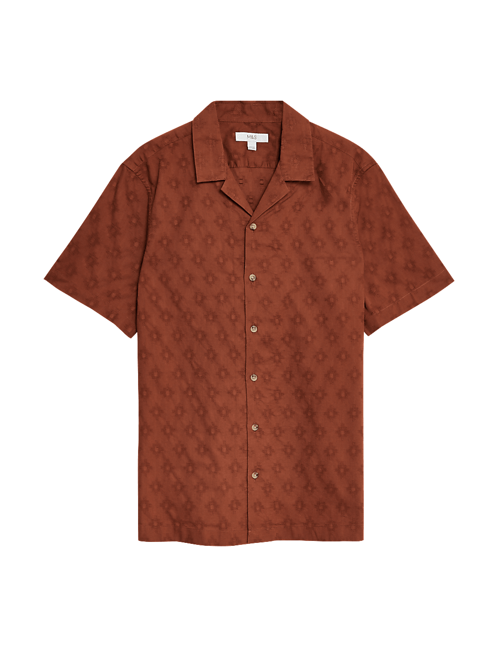 Pure Cotton Textured Cuban Collar Shirt