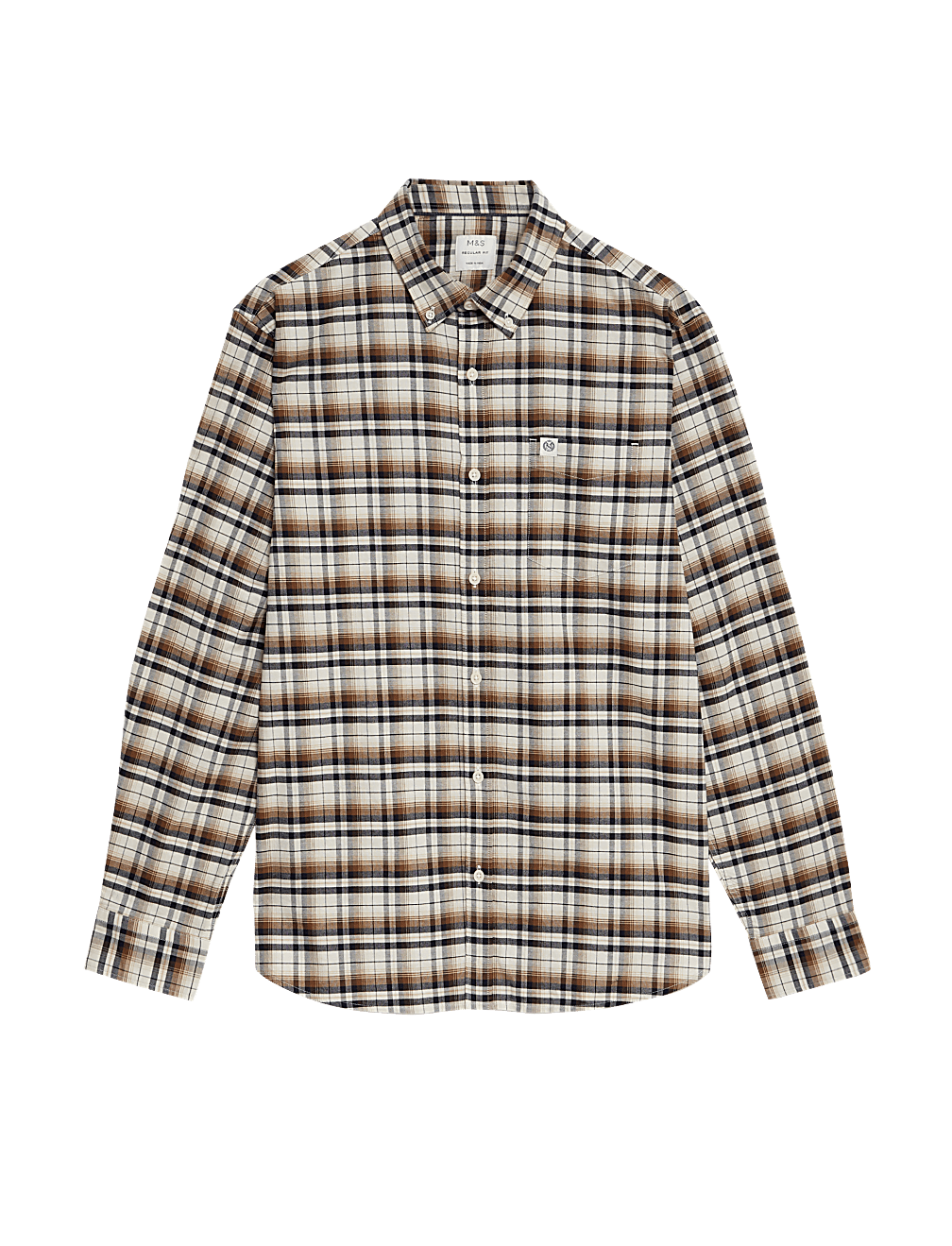 Easy Iron Pure Cotton Check Oxford Shirt