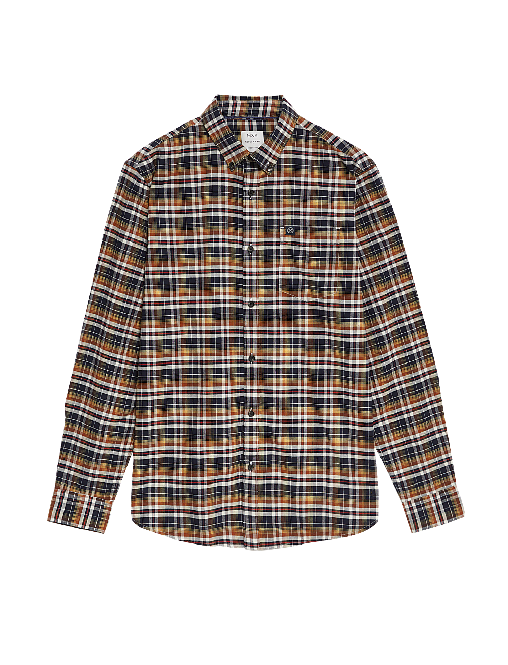 Easy Iron Pure Cotton Check Oxford Shirt