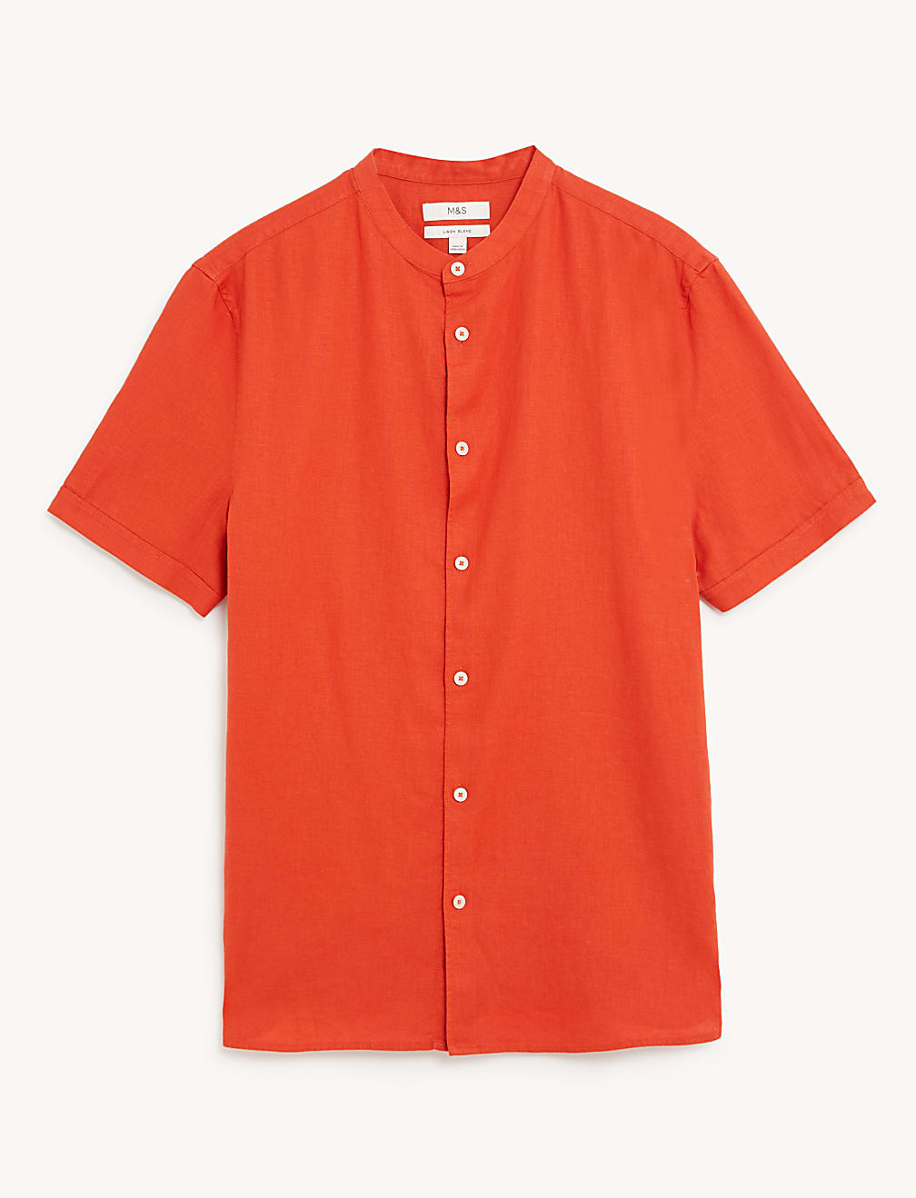 Linen Rich Grandad Collar Shirt