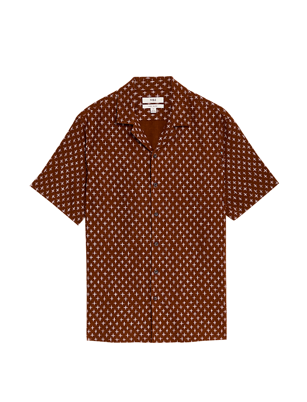 Easy Iron Linen Blend Printed Shirt