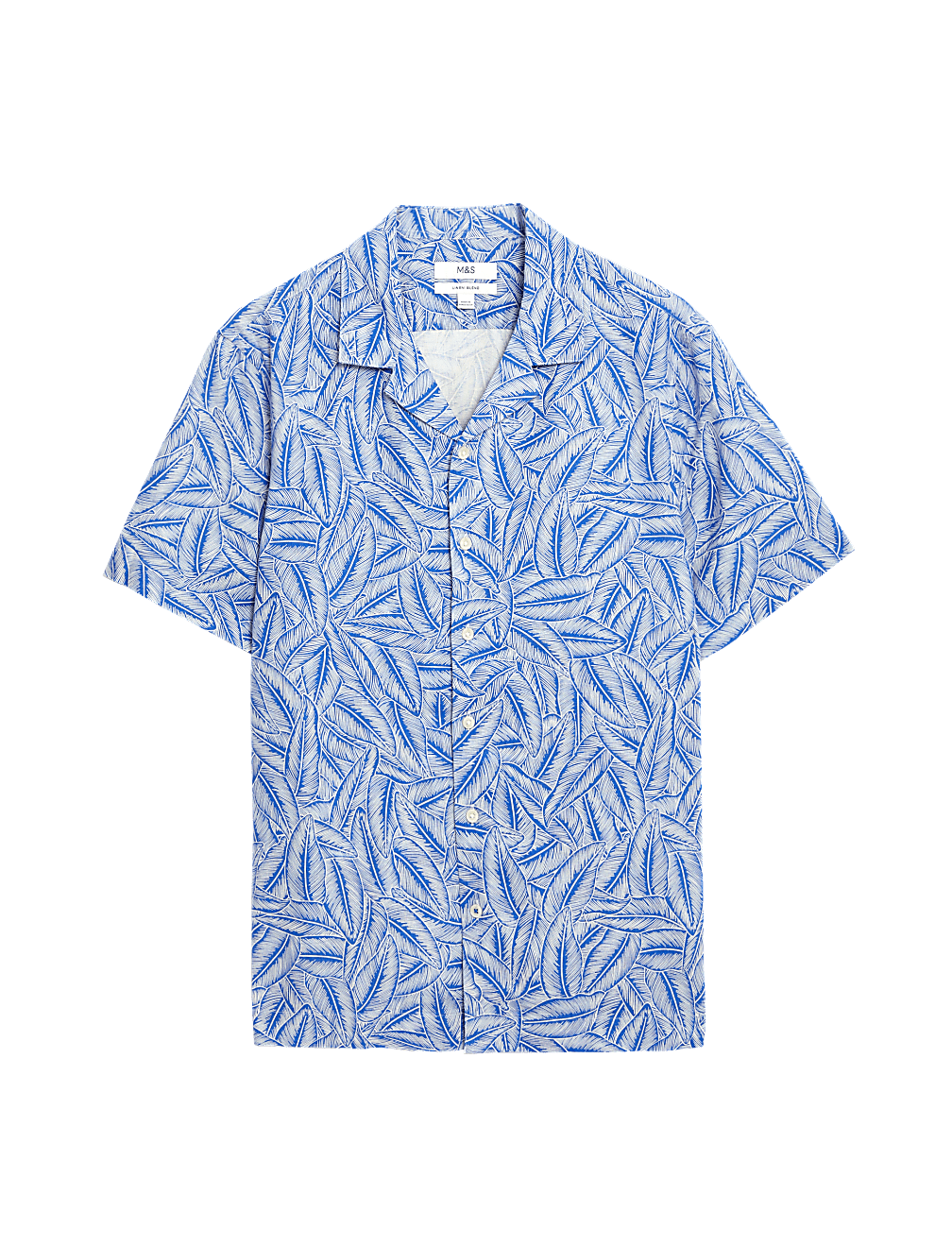 Easy Iron Linen Blend Hawaiian Printed Shirt