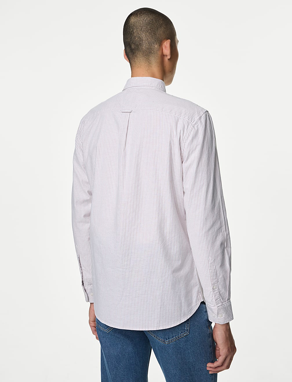 Easy Iron Pure Cotton Striped Oxford Shirt