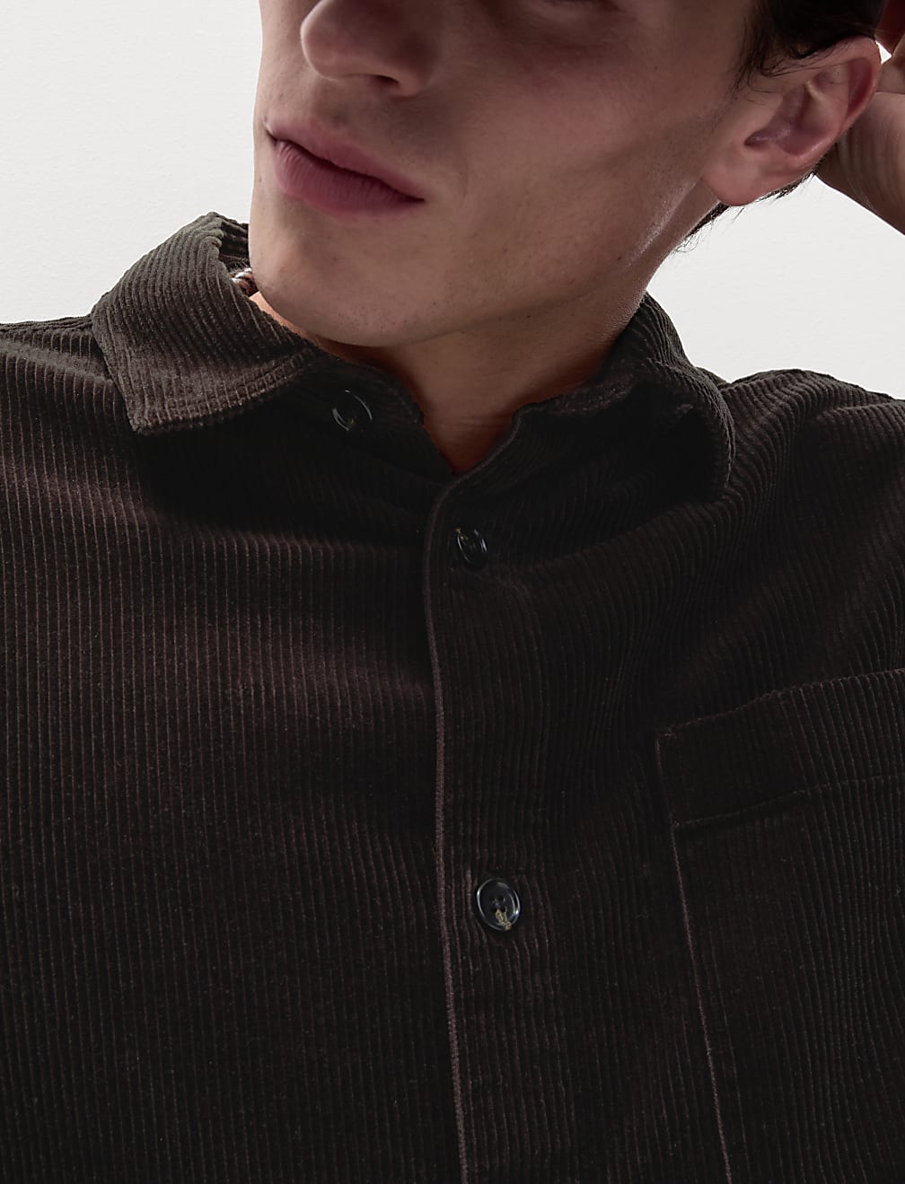 Pure Cotton Corduroy Overshirt