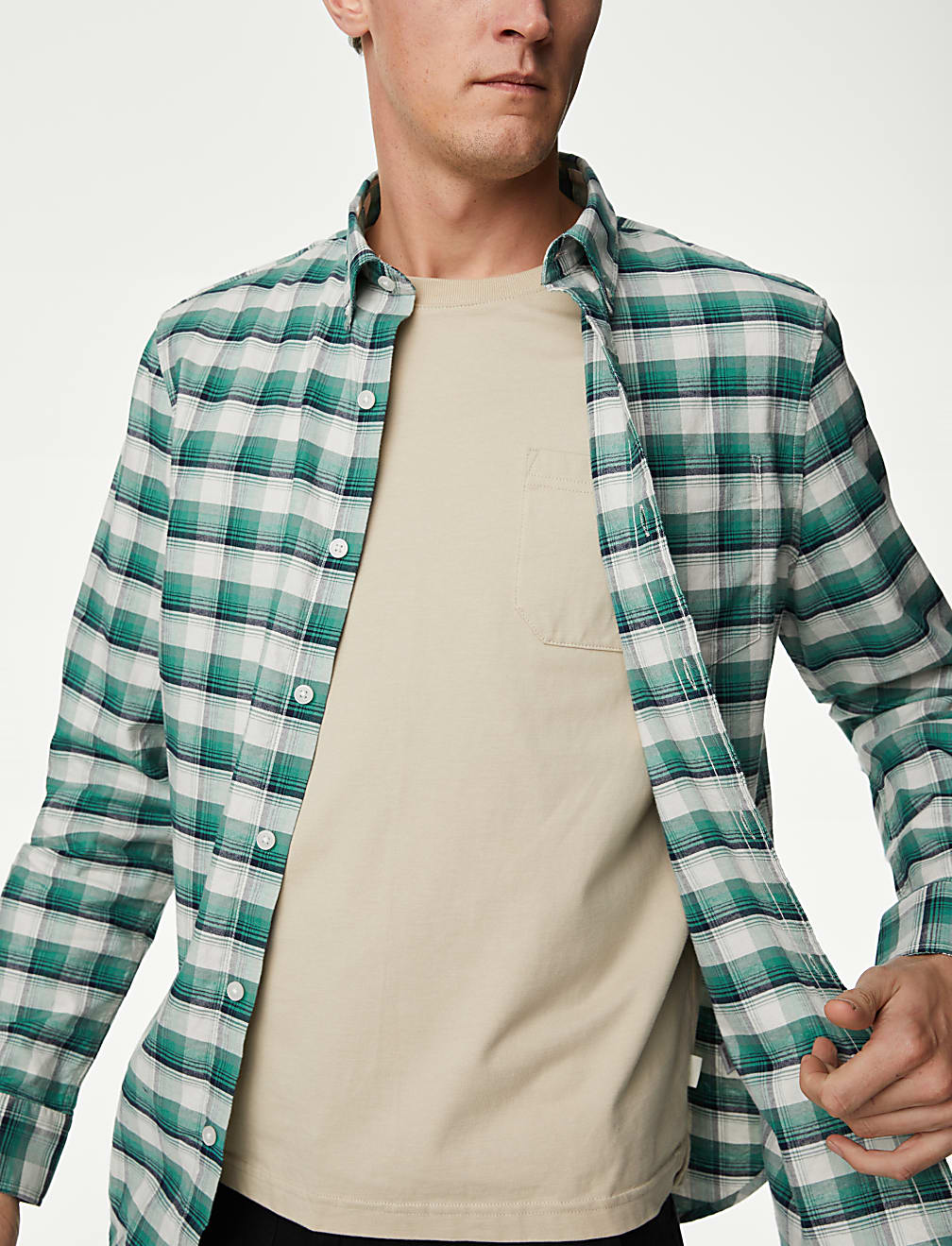 Easy Iron Pure Cotton Check Oxford Shirt