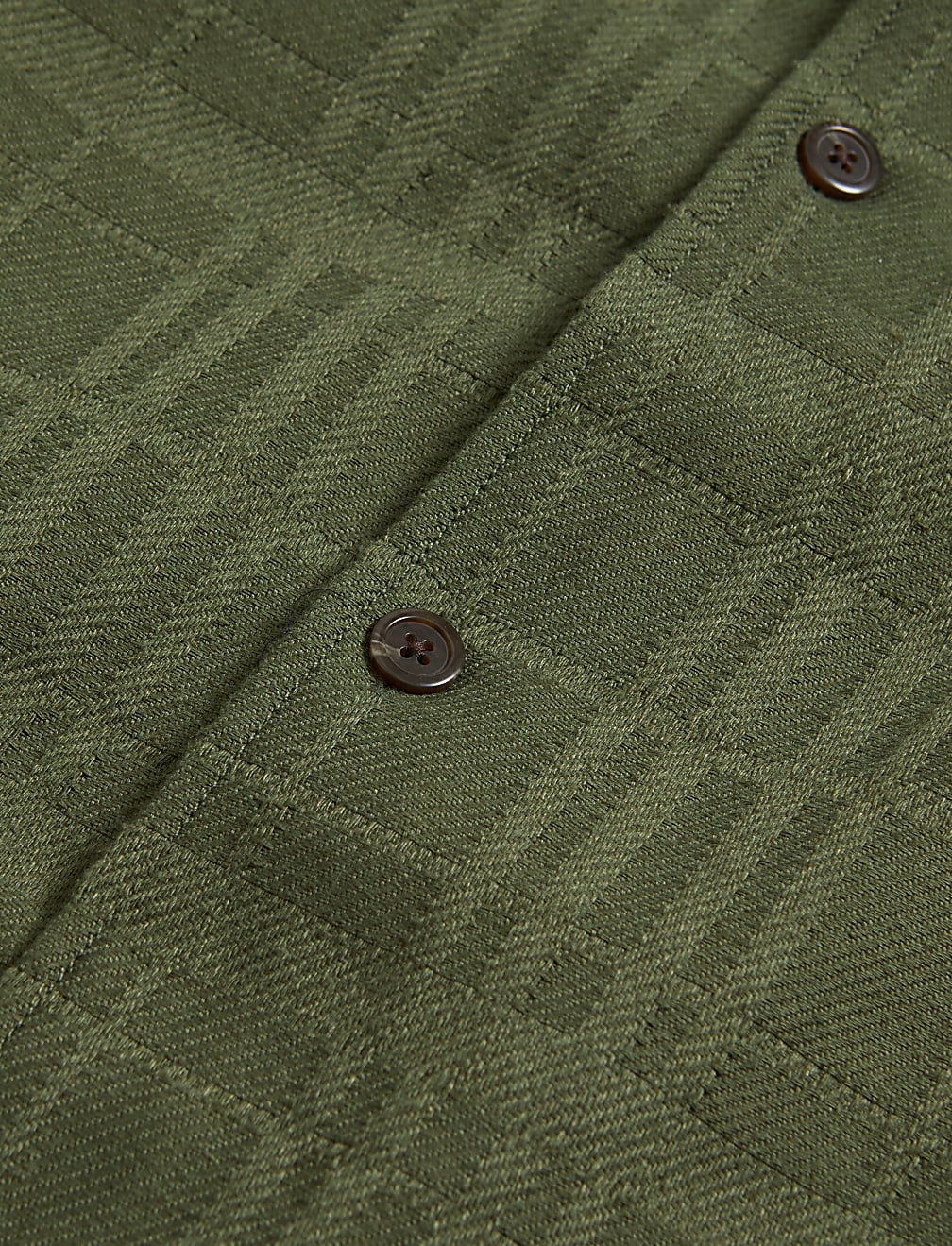 Cotton Blend Check Textured Overshirt