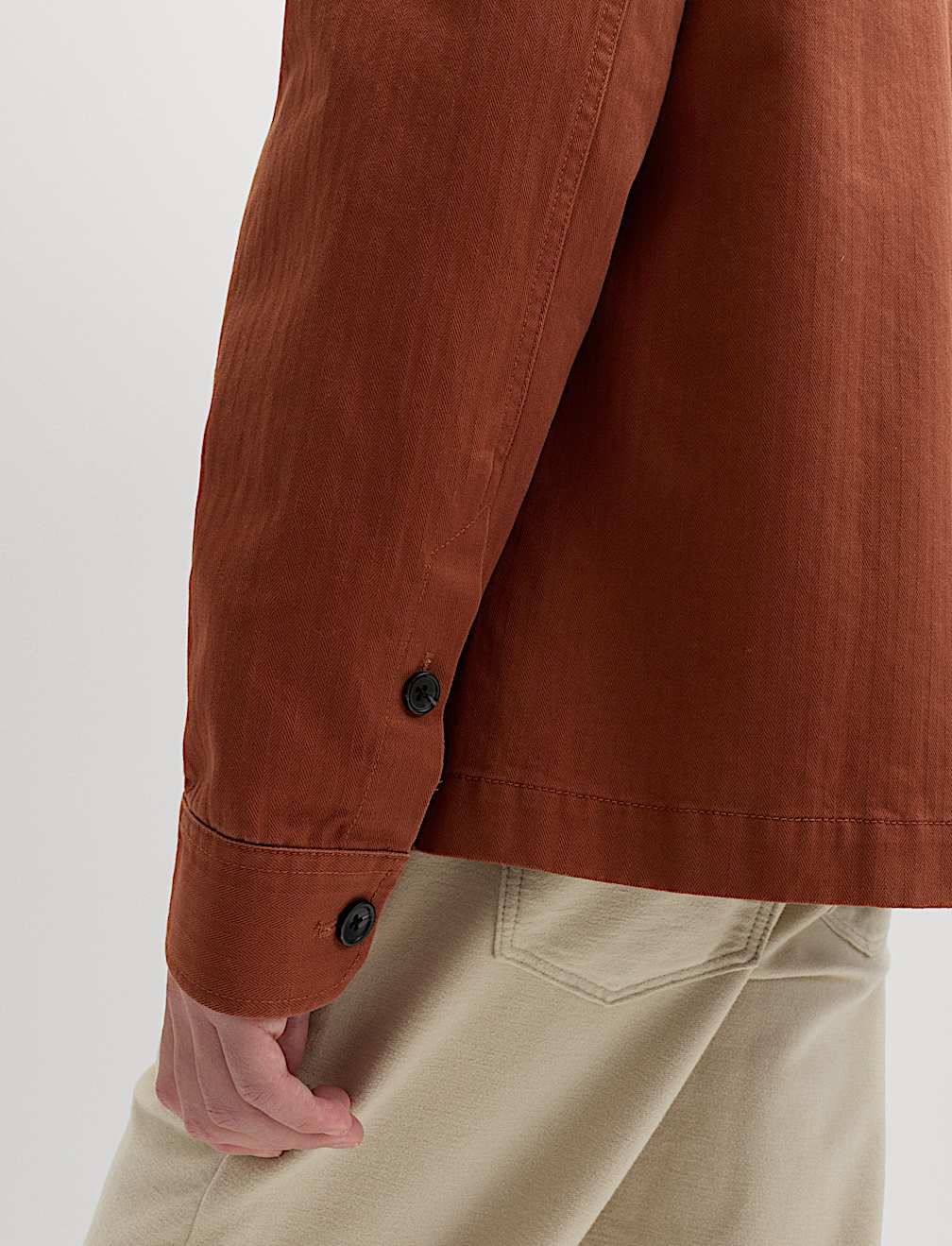 Pure Cotton Herringbone Overshirt​