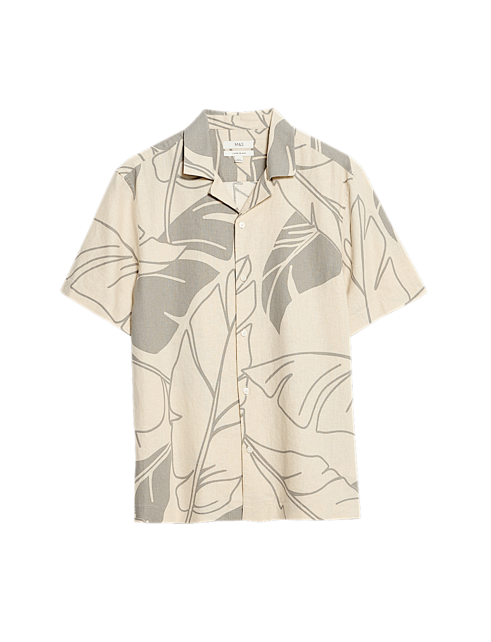 Linen Rich Leaf Print Shirt