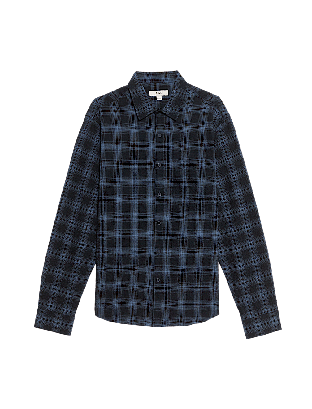 Cotton Rich Check Seersucker Shirt