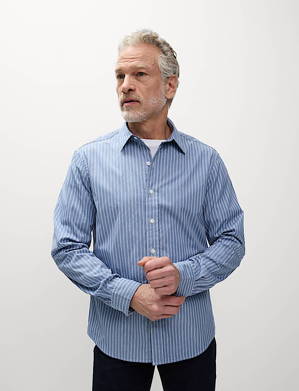 Pure Cotton Striped Oxford Shirt