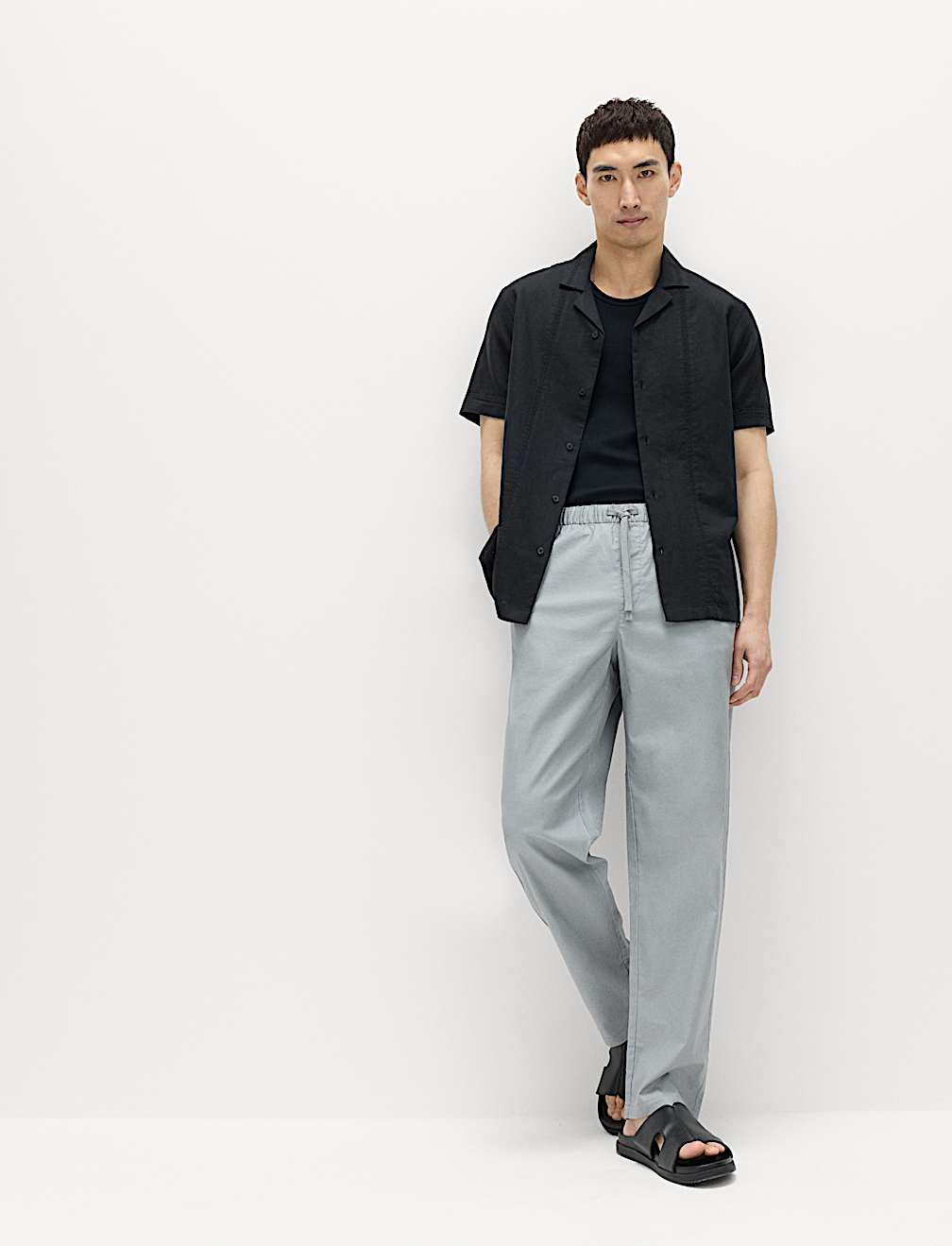 Short Sleeve Linen Blend Shirt