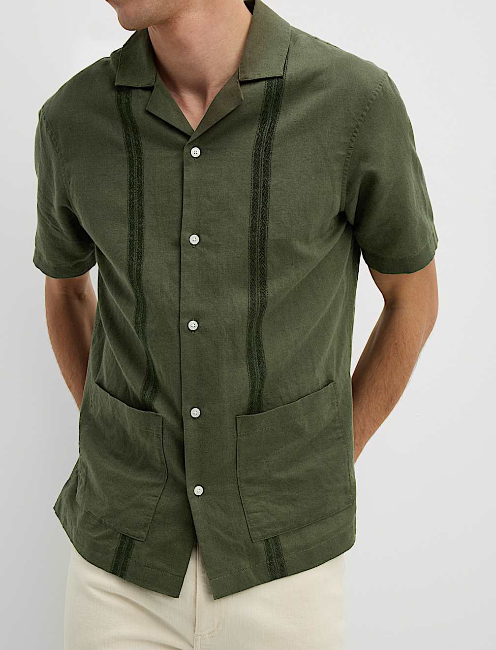 Regular Fit Cotton Linen Blend Shirt