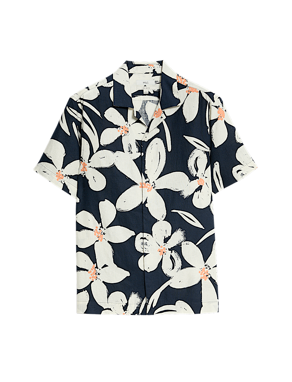 Regular Fit Linen Rich Hawaiian Shirt