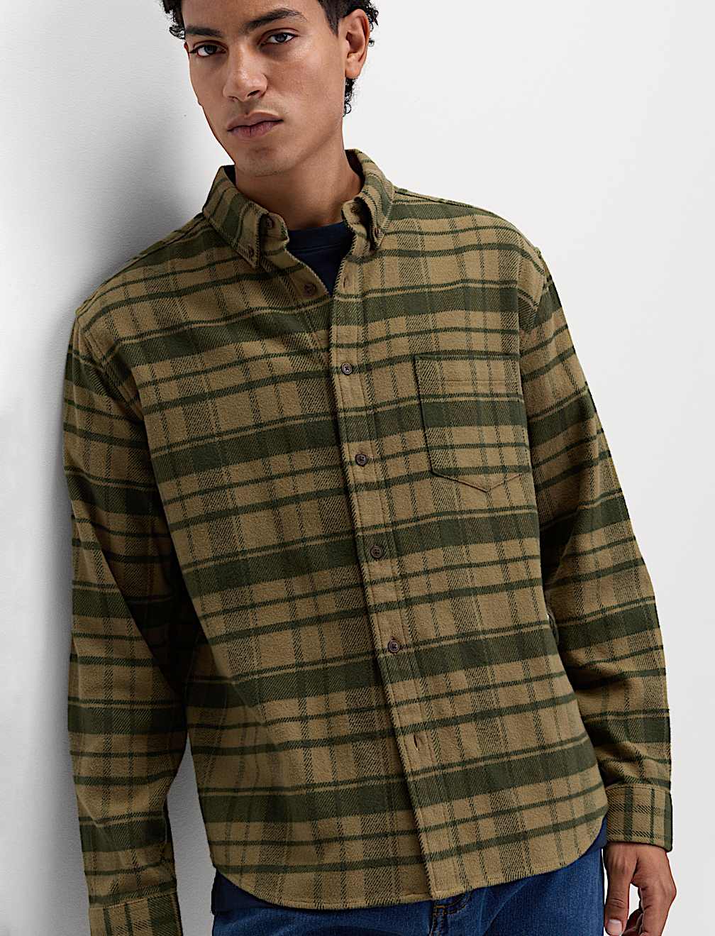 Pure Cotton Checked Flannel Shirt