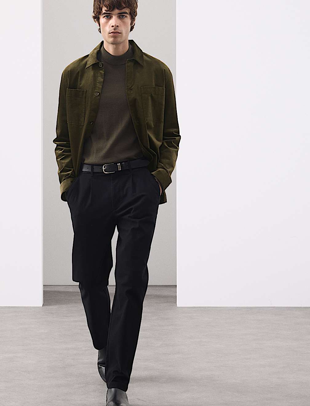 Regular Fit Cotton Rich Corduroy Shirt