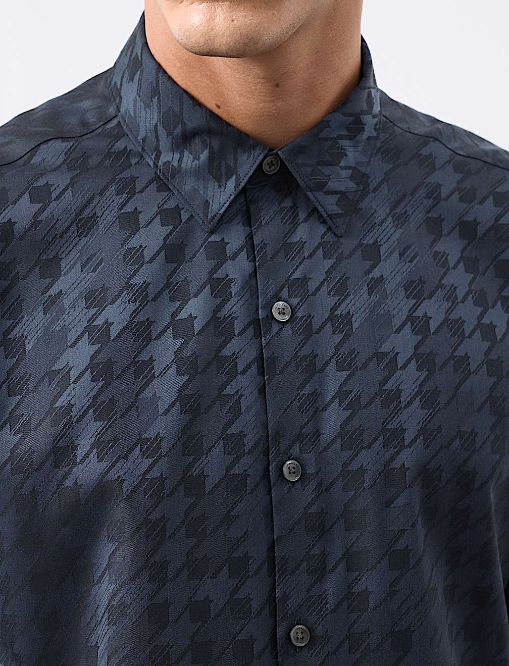 Regular Fit Cotton Rich Houndstooth Shirt