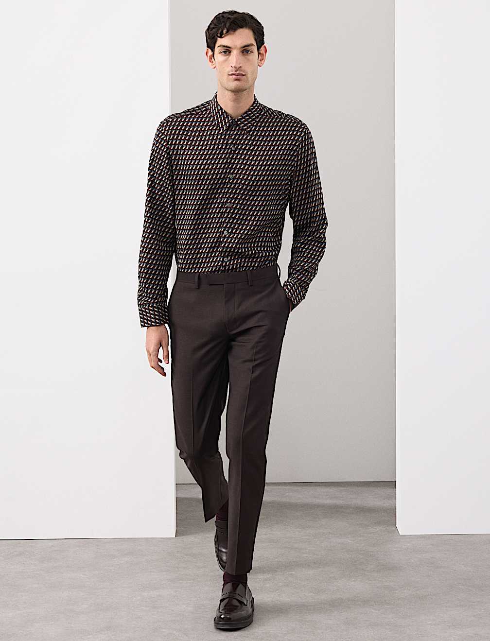 Regular Fit Geometric Print Shirt