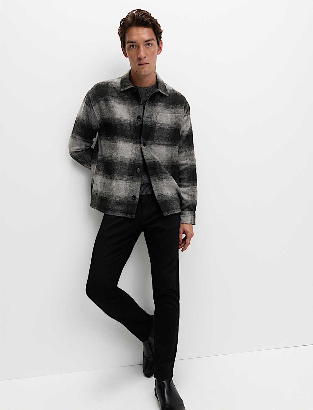 Brushed Checked Overshirt