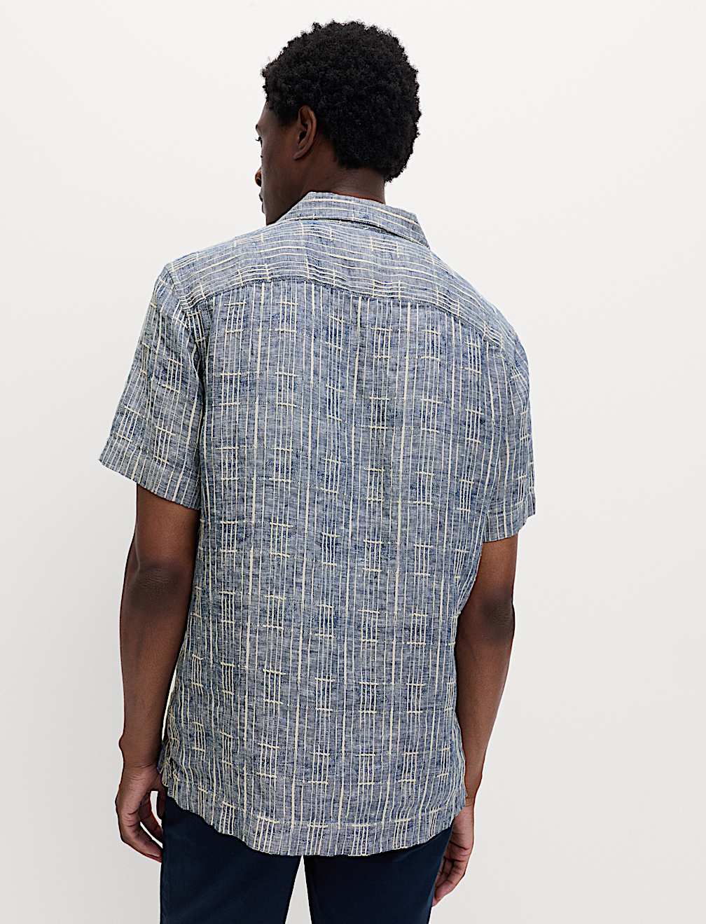 Regular Fit Linen Rich Printed Shirt