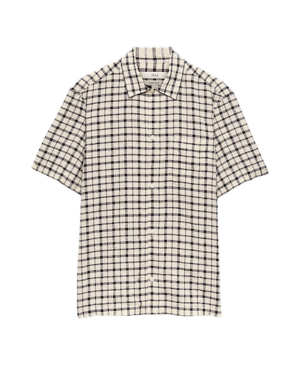 Linen Rich Check Short Sleeve Shirt
