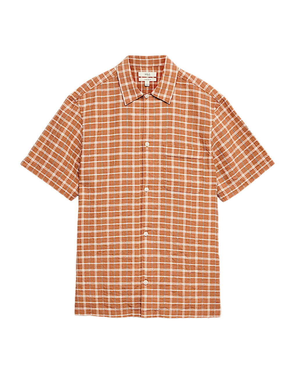 Linen Rich Check Short Sleeve Shirt